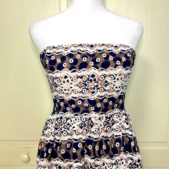 ENDLESS ROSE Women's Strapless Lace Floral Midi  Dress Size S - Picture 2 of 11